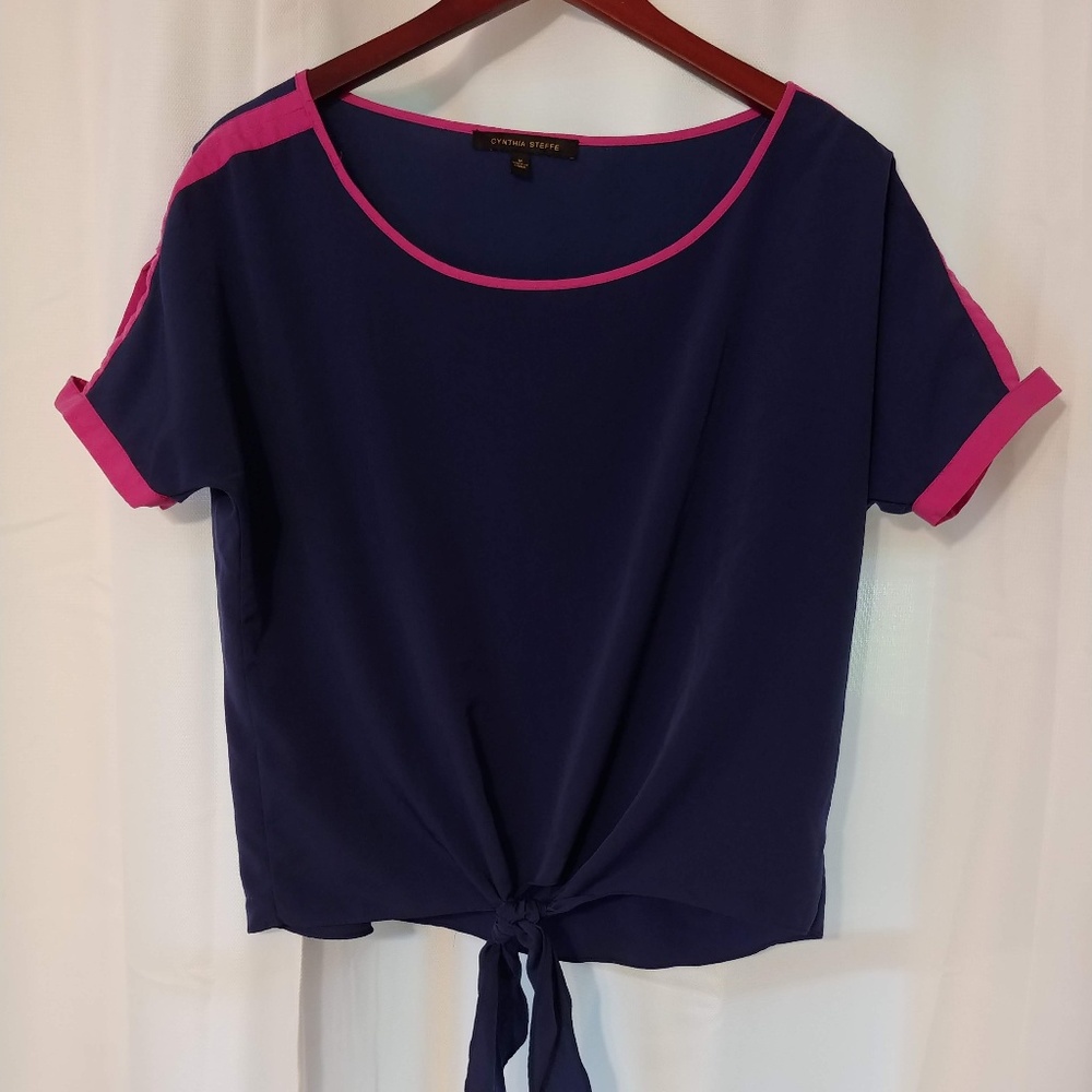 Navy and Pink Blouse